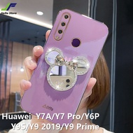 JieFie น่ารัก Minnie โทรศัพท์สำหรับ Huawei Y7A / Y7 Pro / Y6P / Y9S / Y9 2019 / Y9 Prime แฟชั่นสไตล์ Girly กับ Shiny Diamond Mickey Mouse กระจกโทรศัพท์