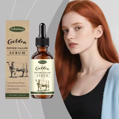 Golden Peptide Beef Tallow Nourish Serum Repair Dry Skin Soothing Brightening Glowing Fade Fine Line