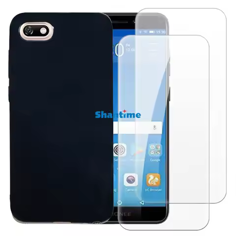 Soft Case + 2 Pack Tempered Glass Screen Protectors for Gionee F205 Full-Body Protection