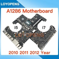 A1286 Motherboard CPU i5 i7 For MacBook Pro 15" A1286 Logic Board 2010 2011 2012 Year Tested Good
