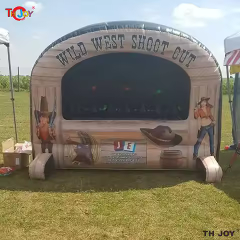 Fast Air Shipping 3x2m New Inflatable Wild West Shoot Out Carnival Game