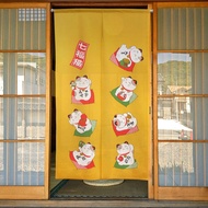 【Made in japan】Japanese Curatain 7 lucky cat Noren Wall Decor, Tapestry, Room Divider, Blindfold, Ha