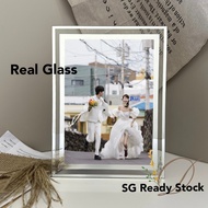 SG stock 4R 5R 8R A5 A4 Crystal Glass Certificate Photo frame Wedding photos Graduation certificates