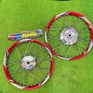 RIM ALLOY THUNDER MERAH PNP MOTOR WAVE 125 DEPAN DAN BELAKANG