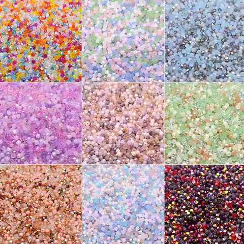 4mm 200pcs/bag Mixed-color Bicone Crystal Glass Beads Loose Spacer Beads Austria Faceted Crystal Bea