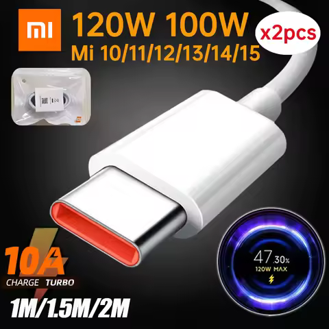 Xiaomi Original Usb Type C Cable 120W 90W 67W Turbo Fast Charger Mi 15 14 13 12 T Pro 11 Ultra Poco 