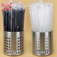 [100pcs]19cm/23cm Boba Straw Milktea Straw Sago Straw Black Individually Packed