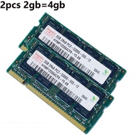 4GB 2ชิ้น2GB DDR2 667 667MHz PC2-5300 200Pin แล็ปท็อปโน๊ตบุ๊ค SODIMM หน่วยความจำ RAM