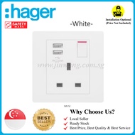 [✅SG Safety Mark&amp;AuthorizedSeller]High Quality Hager 13A Socket Switch w 2 USB (Single/Double)