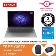 Lenovo LOQ 15IAX9E 83LK002AMJ 15.6'' FHD 144Hz Gaming Laptop Luna Grey ( i5-12450HX, 8GB, 512GB SSD,