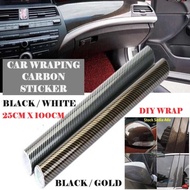 Car Body Sticker Carbon Fiber 2D 3D 6D Matte Black Vinyl Wrap Decoration Karbon Sticker Kereta Moto 