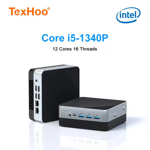 13th Gen Pocket Mini PC i5 1340P i5 1355U i3 1115G4 DDR5 32GB RAM NVME WIFI6 NUC Mini Gaming PC Port
