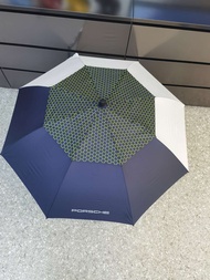 ร่มมือจับยาวกอล์ฟอัตโนมัติกันลมสองสีชั้นพร้อมของขวัญร้าน Porsche Glow 4S