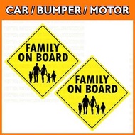 Family On Board - Car Sticker / Bumper Sticker / Motor Sticker / Stiker Helmet FAMILY