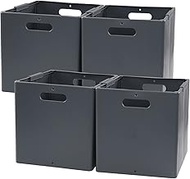 20 Quarts Collapsible Plastic Storage Cubes, Cubby Organizer Storage Boxes, 4 Packs