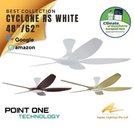 Point One Ceiling Fan Light Cyclone RS 5 Blade 48" 62" White Casing ECMotor Smart Remote SG Warranty