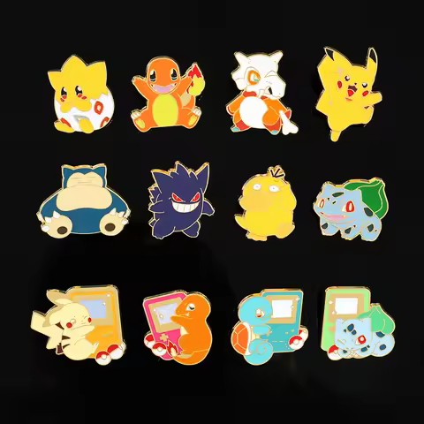 Anime Pokemon Metal Brooch Jewelry Pikachu Psyduck Snorlax Creativity Cartoon Button Badge Pin for S