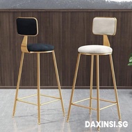 DAXINSI Bar Stool Home Light Luxury Backrest High Chair Nordic Bar Chair high chair Iron Bar Chair Steel Thickened
