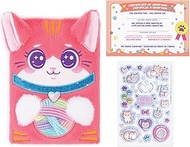 3C4G: Happy Tails Pet Adoption Journal - Cat - Pink Fuzzy Plush Diary, 3D Ears & Paws, Stickers, Cus
