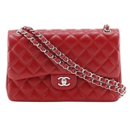 【日本直送】香奈兒 CHANEL Maxi Classic Flap 30 肩背包 Classic Large Chain 雙蓋 A58600 羊皮 紅色 【二手】