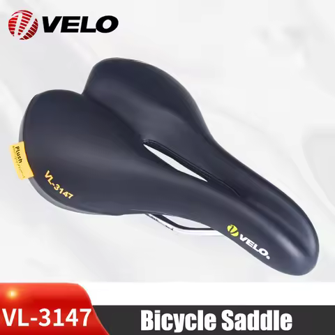 VELO Original VL-3147 Bike Saddle Steel Rail Comfort PU Leather Bicycle Saddle for Road Gravel MTB O