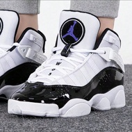 Children's Jordan Air Jordan 6 Rings Six Crowns Leather Comfortable Sports Wear-Resistant Mid-Top Ba