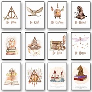 Wizard Owl Broom Potion Magic Book Movie Cartoon Posters and Prints Canvas Printing Wall Art Picture