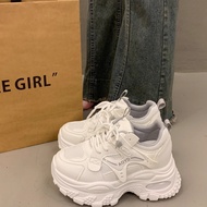 Platform Thick-Soled Daddy Shoes Women Small Heightened 2025 Super Hot Fashion White Sports Casual S