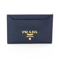 [Used] Prada MADRAS Card Case, Pass Case, 1MC208, Navy Leather, Women's, Used A