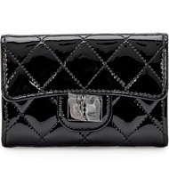 Chanel Black Patent Leather 2.55 Reissue Flap Wallet Black Hardware, 2020