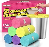 2-Gallon Small Trash Bags - 150 Count Bathroom Garbage Bags Unscented 7.5 Liter Colorful Trash Can L