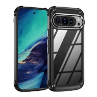 Cho Google Pixel 9 Pro XL trường hợp rõ ràng cứng mặt sau bằng Nhựa Acrylic + cạnh nhựa TPU mềm + nú