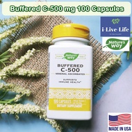 วิตามินซี สูตรบัฟเฟอร์ Buffered C-500 mg 100 Capsules - Nature's Way