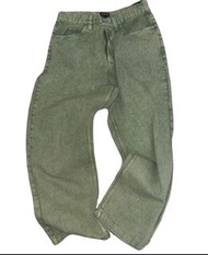 extra baggy skater denim pants green