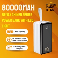 [Local] Remax 80000mAh RPP-291 Chinen Series PD 20W + QC 22.5W Super Fast Charging Power Bank With LED Light