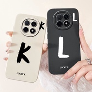 For Oppo F29 Pro Case CPH2705 Cover Cute Initial Letters Soft Silicone Shockproof TPU Matte Casing F
