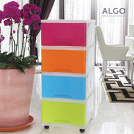 [SG Stock] Algo 4 Tier Jumbo Storage Stocker Home Organizer Drawer with Wheels