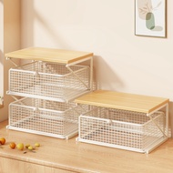 [in stock] Desktop storage rack for coffee machine, tea bags, and water cups; drawer-style dustproof
