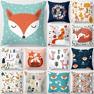 Cartoon Fox Animal Car Pillowcase Polyester cushion covers for living room Throw Pillow Case 45x45 S