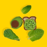 Amigurumi avocado toast doll