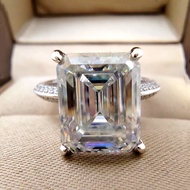 Super Flash 8x10MM Moissanite Ring 5ct Radiation Laboratory Diamond Wedding Engagement Rings S925 Si