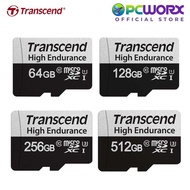 Transcend 350V High Endurance MicroSDXC Read Memory Card With SD Adapter for Dashcams & Surveillance