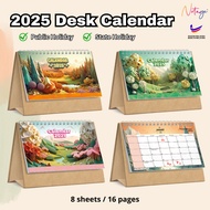 2025 Table Desk Calendar Large Public & State Holiday Desktop Flip Kalendar Meja Writing Designer Pe