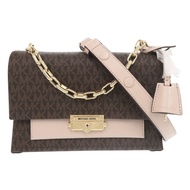 二手 Michael Kors CeCe MK 經典 PVC 塗佈帆布ブラウン粉色兩用單肩包 1478
