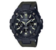 Casio G-Shock G-Steel Cloth / Tough Leather Army Green Band Men Watch GST-S130BC-1A3