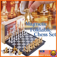 Premium Gold &amp; Silver Magnetic and Folding Chess Set Tournaments Size Chess Set International Chess Set Table Top Game