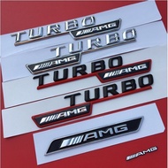 2pcs Mercedes-Benz AMG TURBO/TURBO 4MATIC fender stickers car Sticker Turbo car Logoauto parts Car d