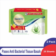 Paseo Tissue Basah Anti Bacterial 25 Sheet Buy 1 get 1