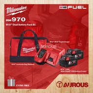 MILWAUKEE M18TM REDLITHIUMTM-ION 5.0Ah DUAL BATTERY PACK B5