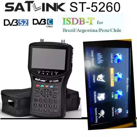 for Brazil Japan SATLINK ST5260 satellite finder DVB-S2/ISDB-T/Cable Combo Signal Meter h.265 1080p 